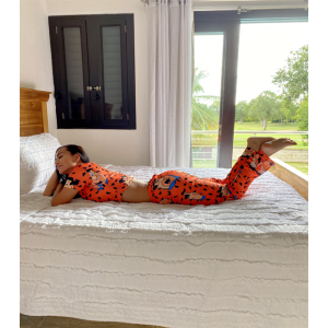 Picapiedras pijama para mujer naranja